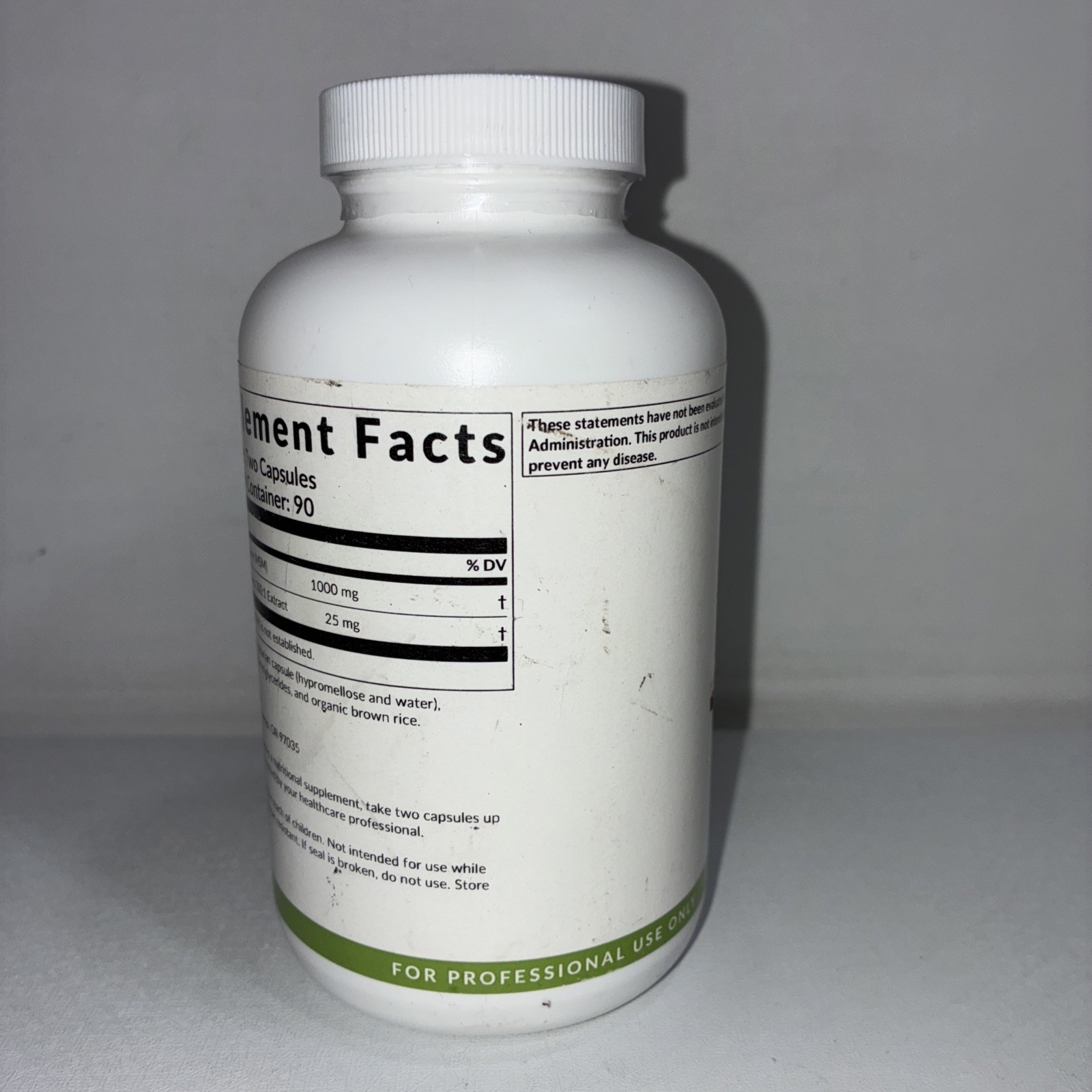 Professional Formulas MSM Plus Dietary Supplement, 180 Caps/ New & Sealed