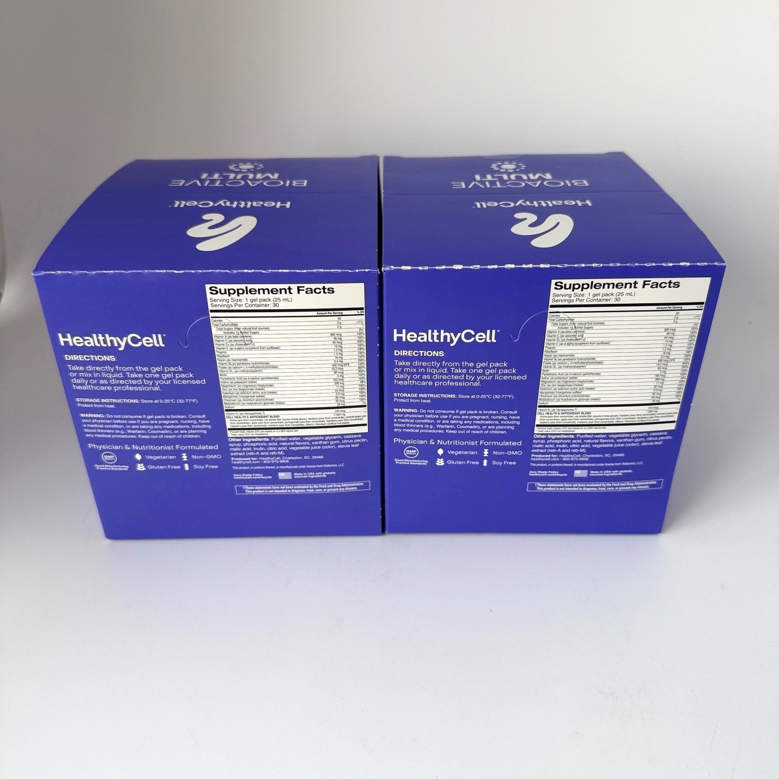 2 Pack HealthyCell Bioactive Multi Mixed Berry 30 Gel Packs Each BB 02/28