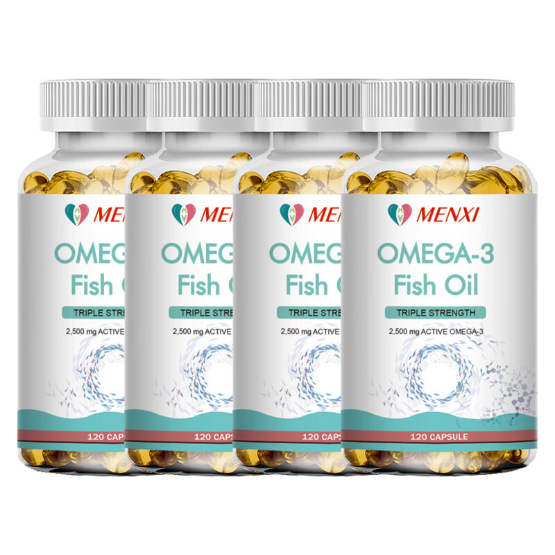Omega 3 Fish Oil Capsules Triple Strength EPA & DHA, Burp-Less 120 sofgels USA