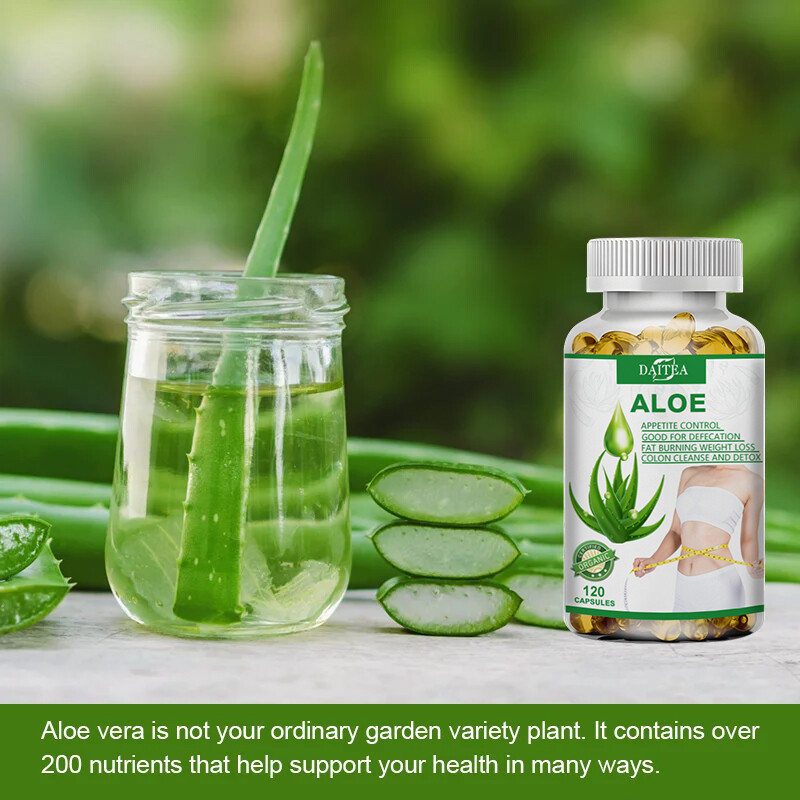 Aloe Vera Extract 5000mg 120 Capsules,Boost Metabolism Supplement