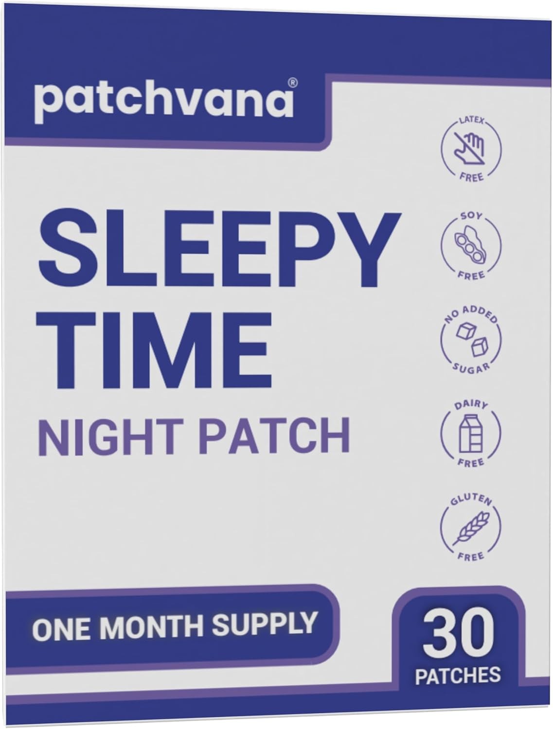 Patchvana Night Time Sleep Support Patches, Natural Sleep Aid, 30 Patches