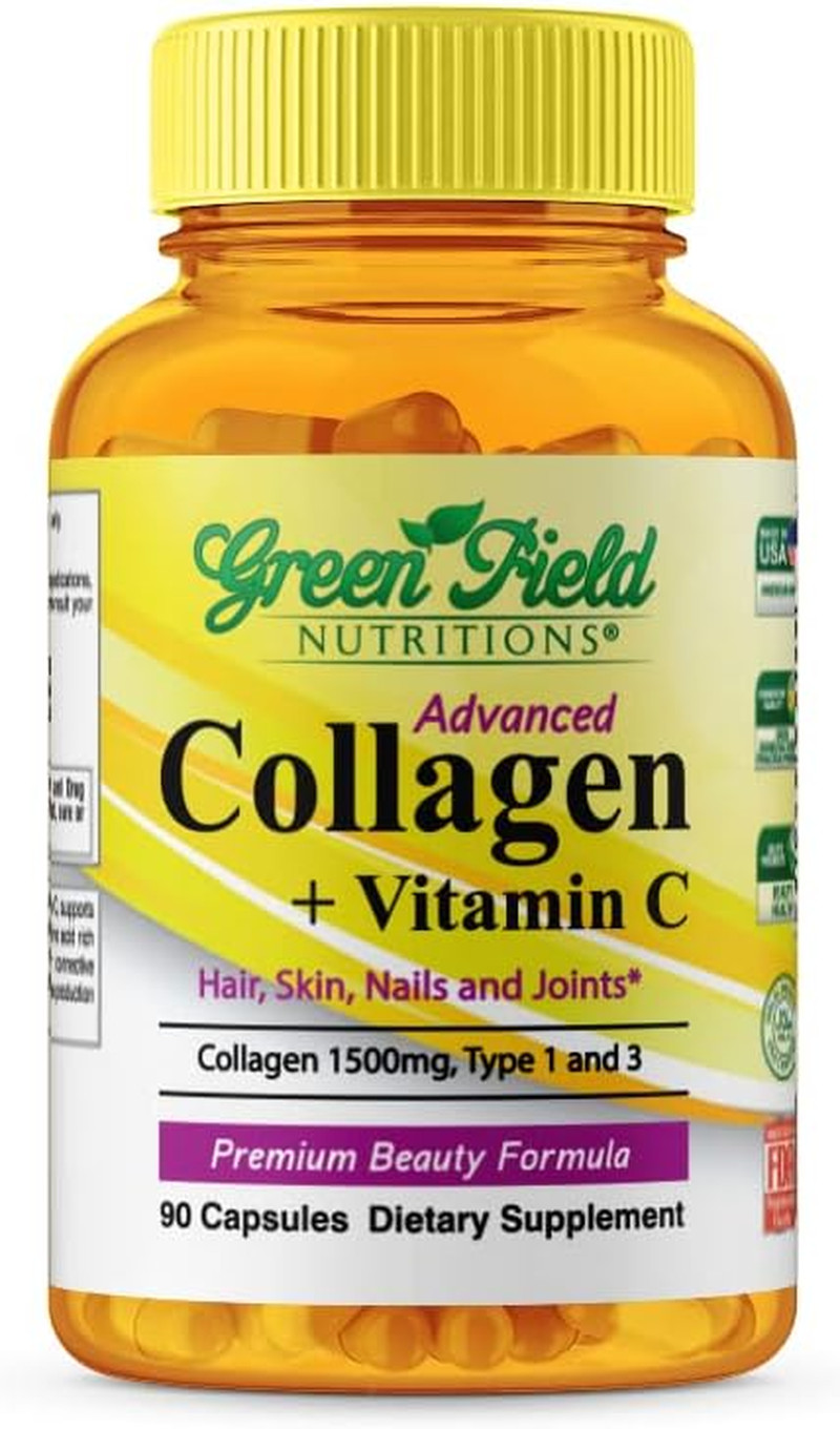 – Halal Collagen Peptides 1500 Mg Type I & III, with Vitamin C 300 Mg for Bet…