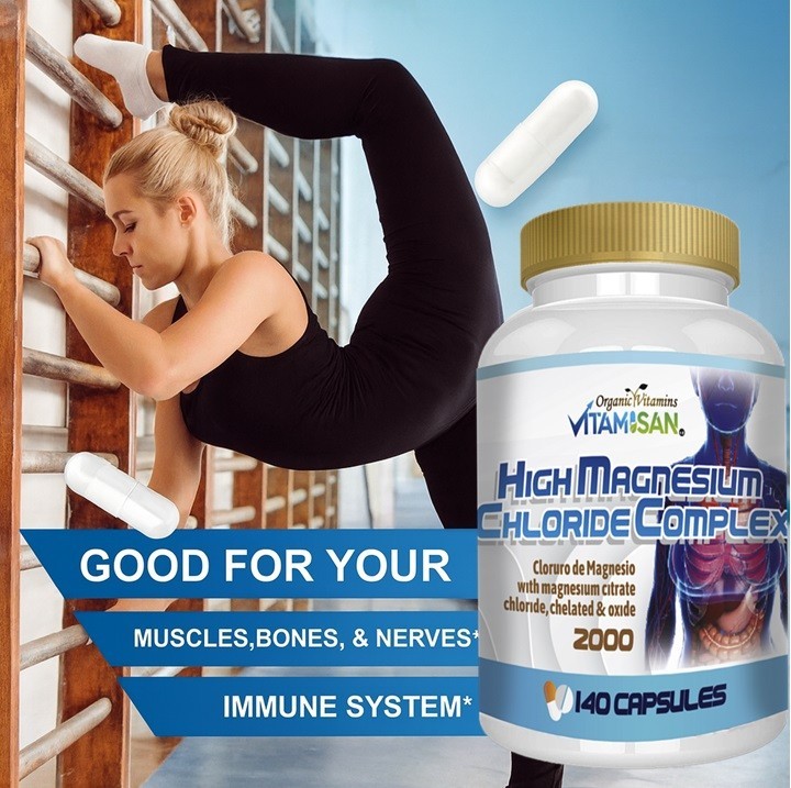 Magnesium Chloride (Cloruro de Magnesio) 2000 mg 280 capsules- 2 bottles
