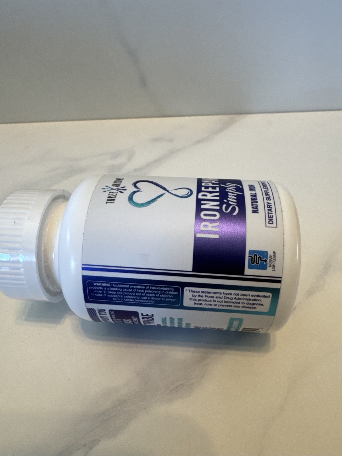 Iron Repair Simply Natural Iron Supplement 90 Capsules Three Arrows Exp 10/2026