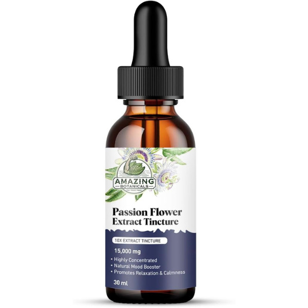Amazing Botanicals Passionflower 10X Extract Tincture 15000mg High Potency Herbl