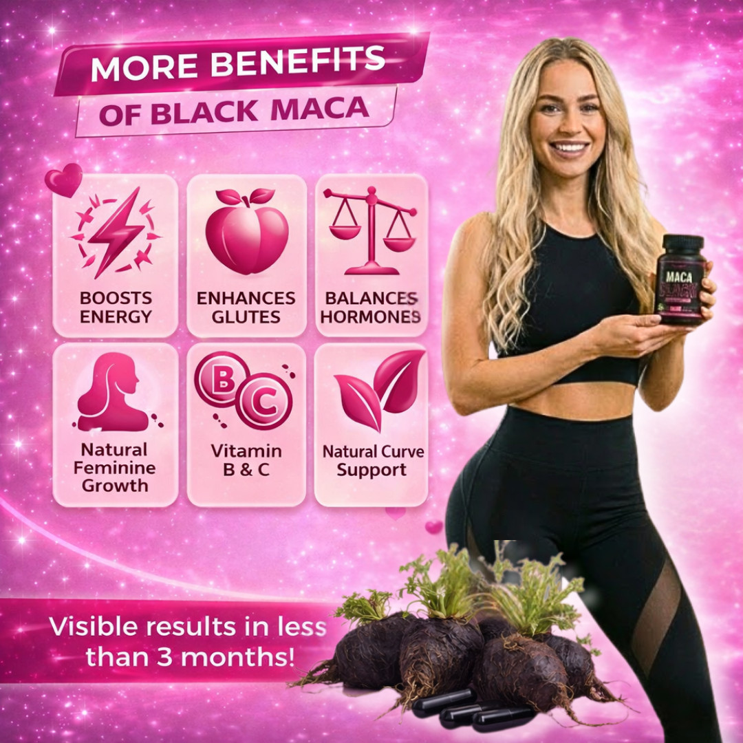 BIGGER BOOTY & FIRMER GLUTES – Curvy Fruit 100% Natural Black Maca Root Pills