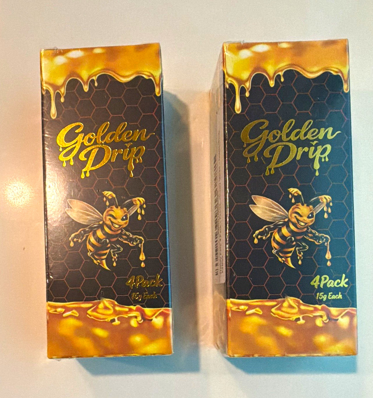 Golden Drip Honey Supplement Sachets 4 Pack 15g w/ Ginseng & Black Ginger
