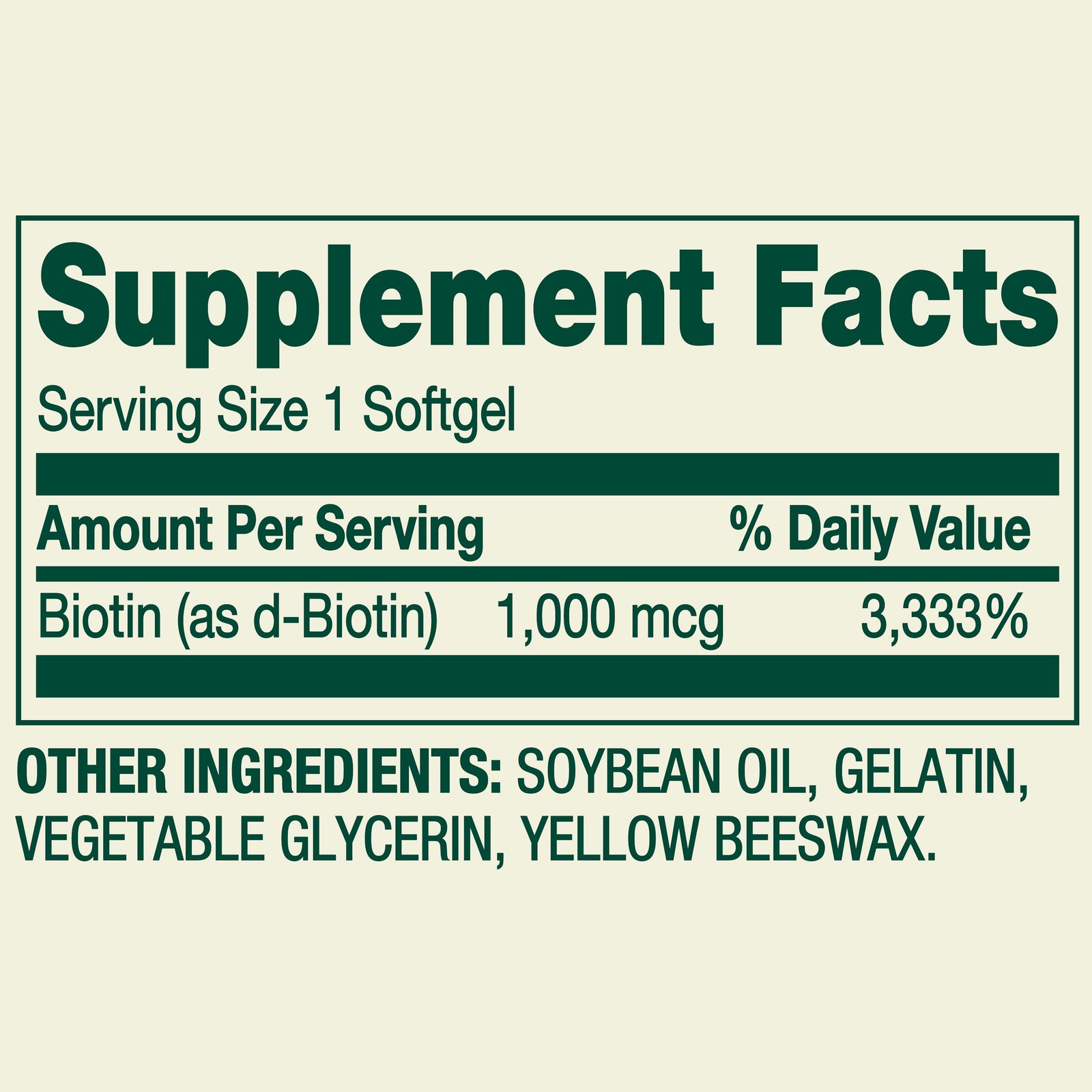 Spring Valley Biotin 1000mcg 150 Softgels Skin Hair Nail Health Supplement USA