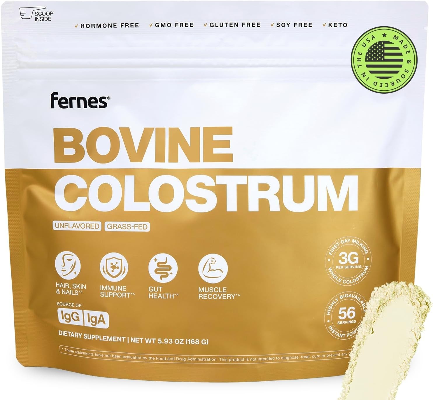 Grass Fed Whole for Women & Men – First Day Milking, Non GMO, Soy Free, Keto,…