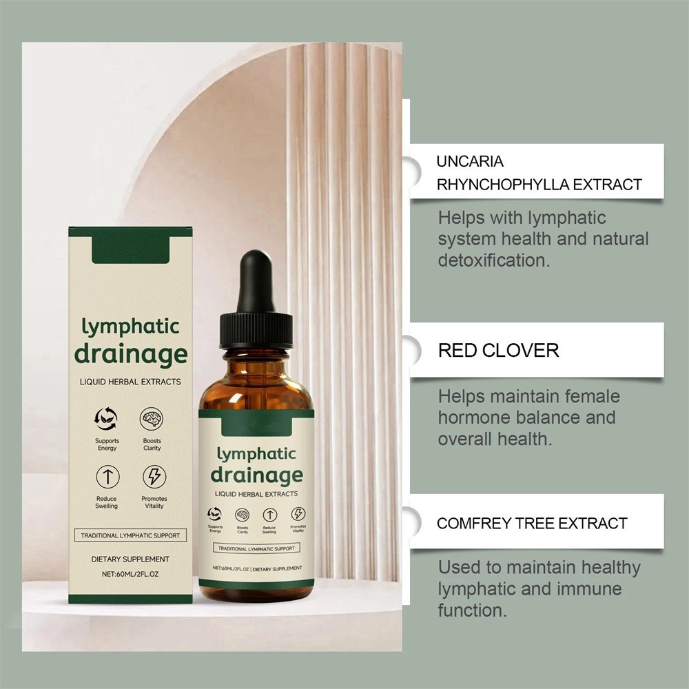 4X 60ml Lymphatic Drainage Drops,Lymphoria for Support Bloat Detox Relief&Immune