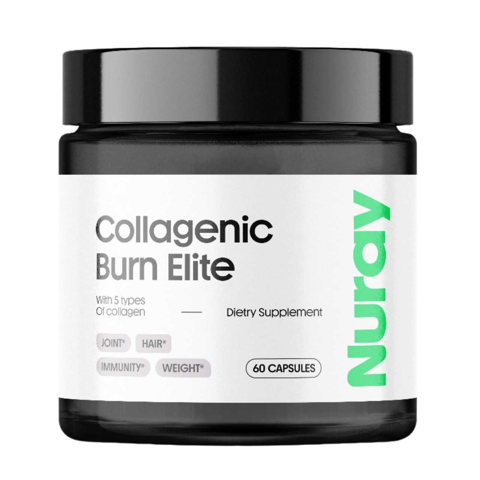 Nuray Collagenic Burn Elite with Green Tea – Collagen 1 Count (Pack of 60)