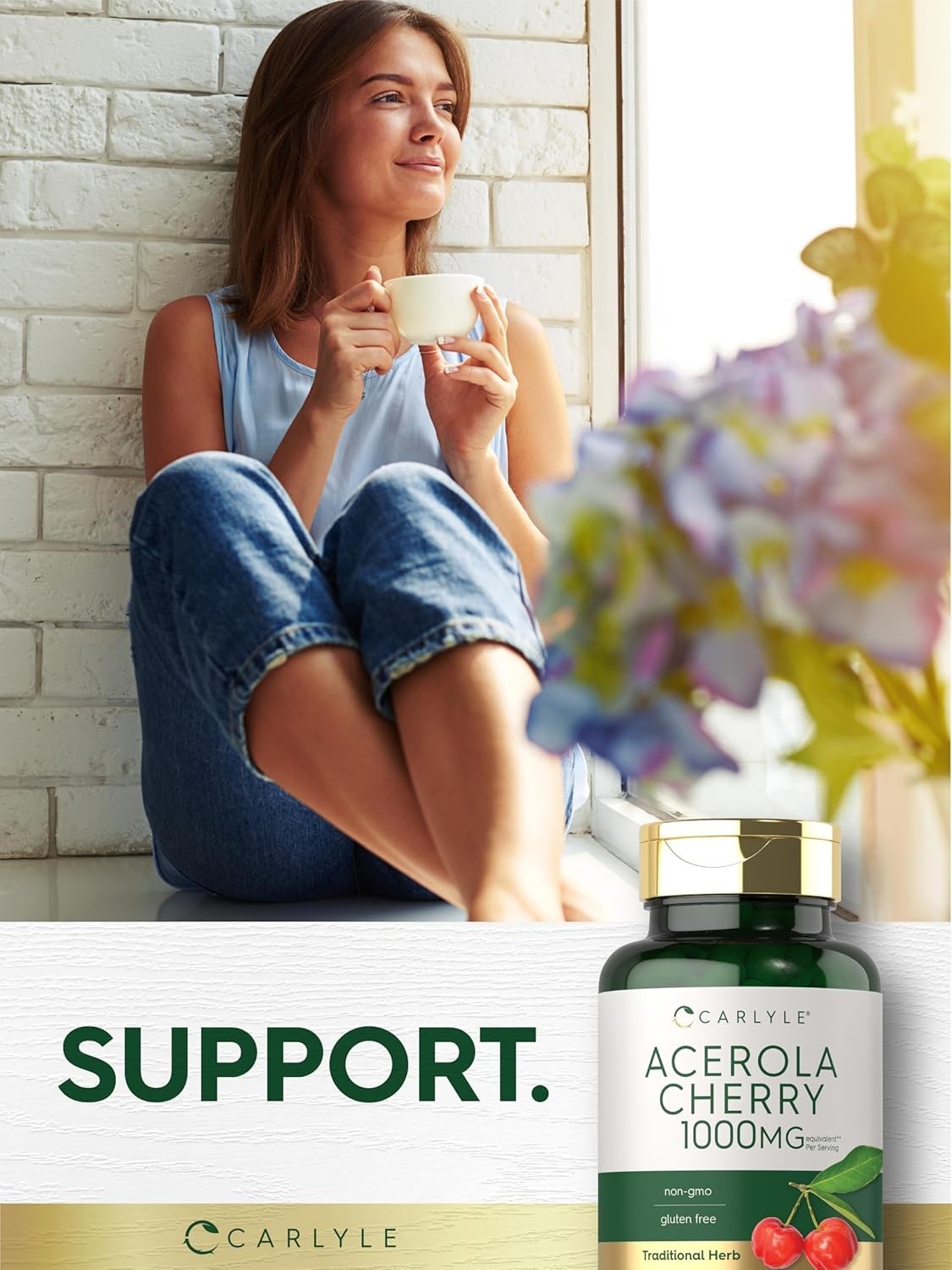 Acerola Cherry Capsules 1000Mg 150 Count Non-Gmo & Gluten Free Extract Acerola B