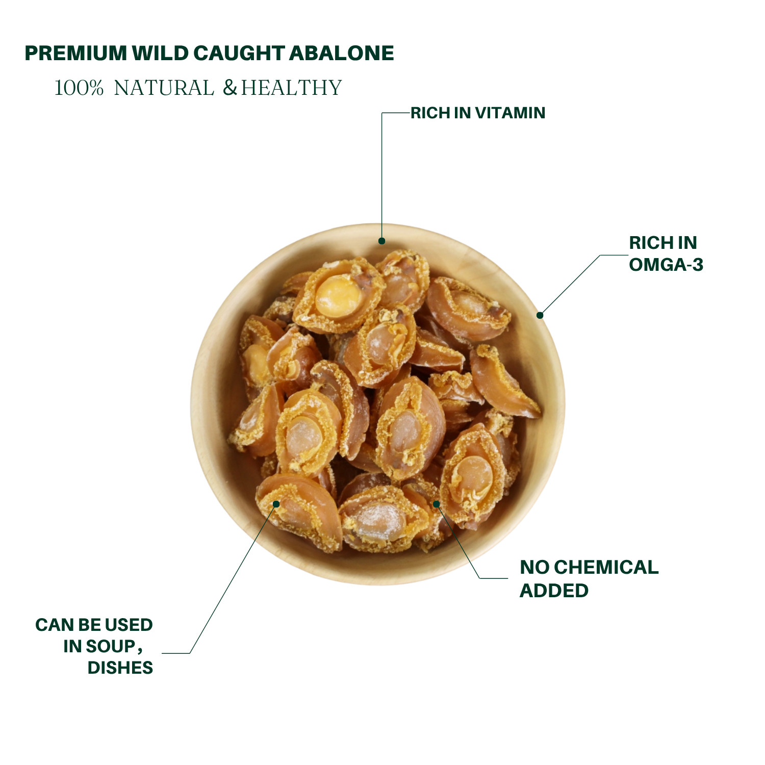 Royal Seafood USA Dried Abalone Premium Grade 野生南美干鮑魚 半磅或一磅 鲜甜好吃
