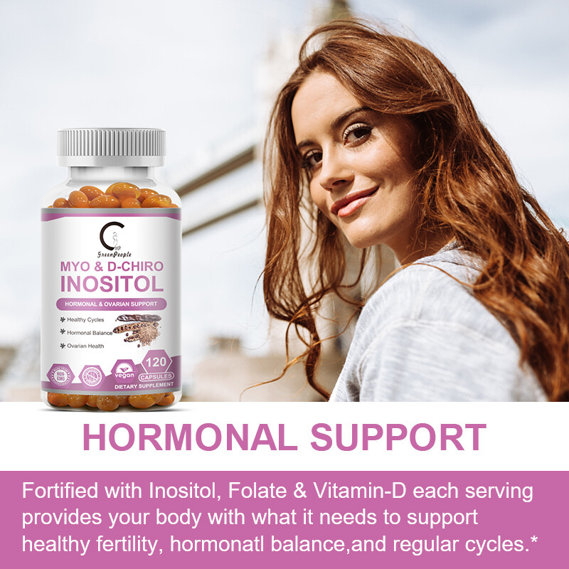 Myo-Inositol & D-Chiro Inositol Supplement Hormonal Balance Support 120 Capsules