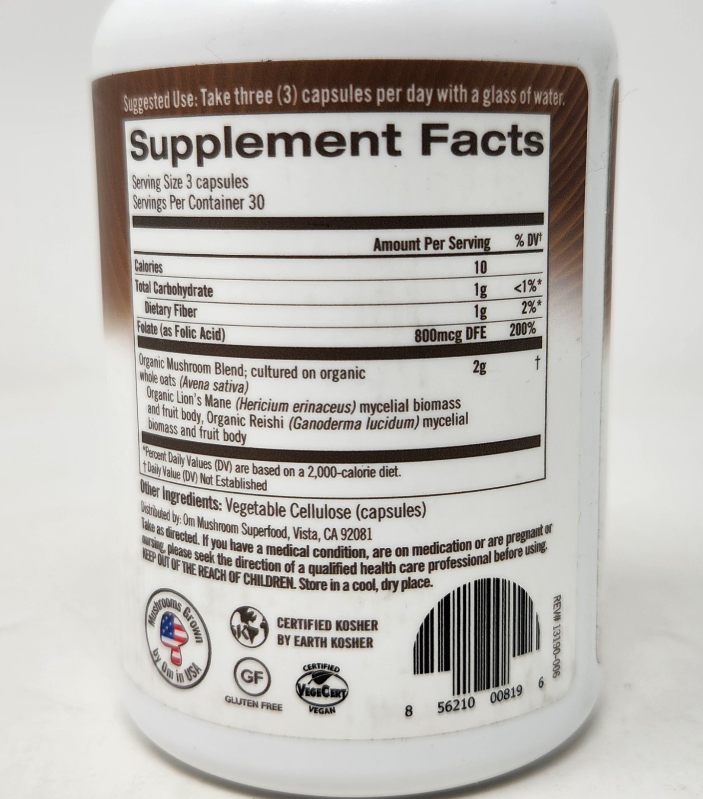 Mushroom Super Food OM * Brain Fuel * 2,000 MG * 90 Capsules * Focus / Memory