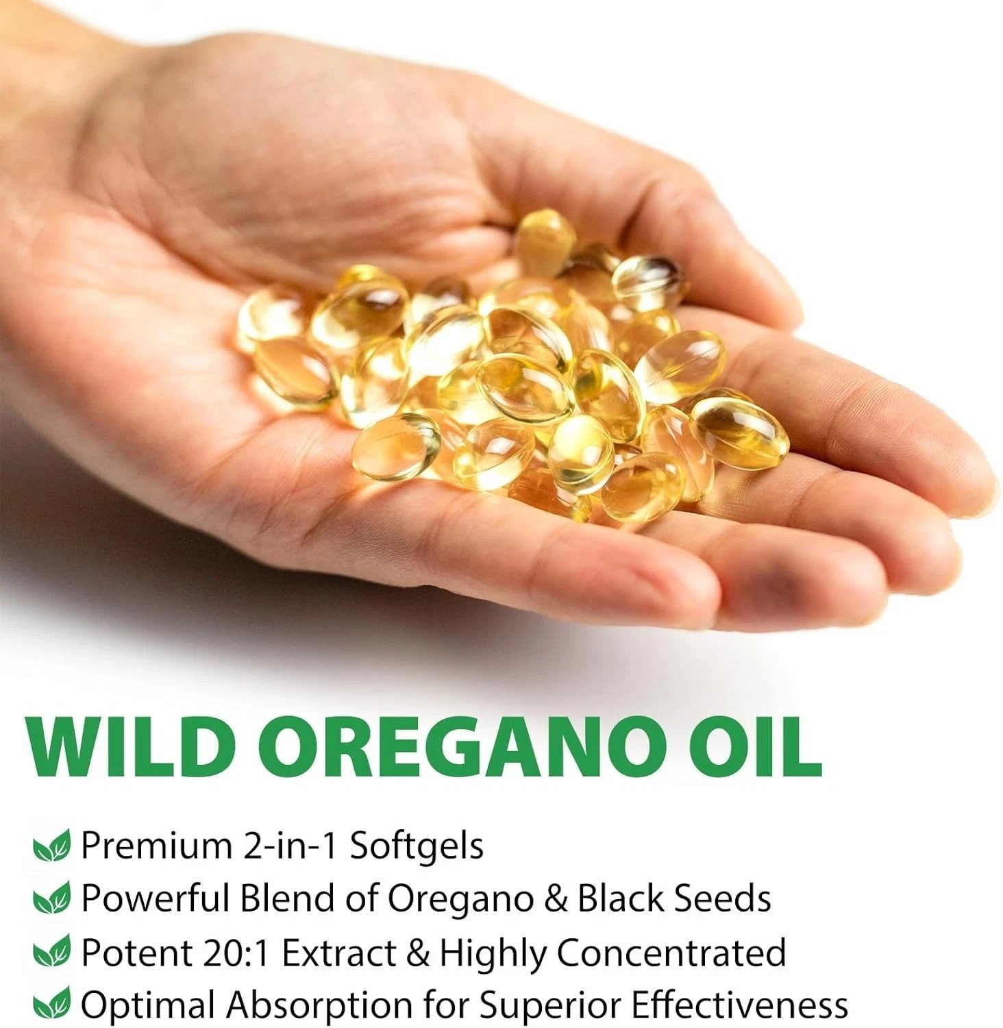 2 in 1 Oil of Oregano & Black Seed Softgels Count with Carvacrol,Immune Support