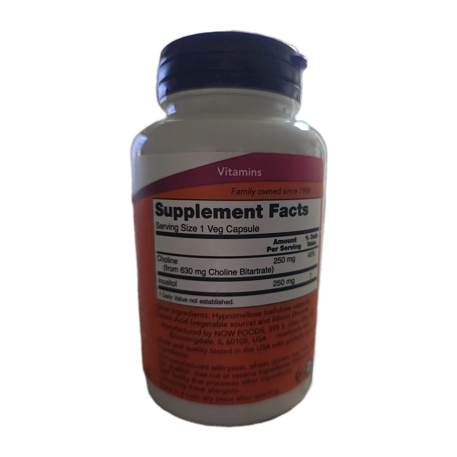 NOW Foods Choline & Inositol 100 Veg Caps