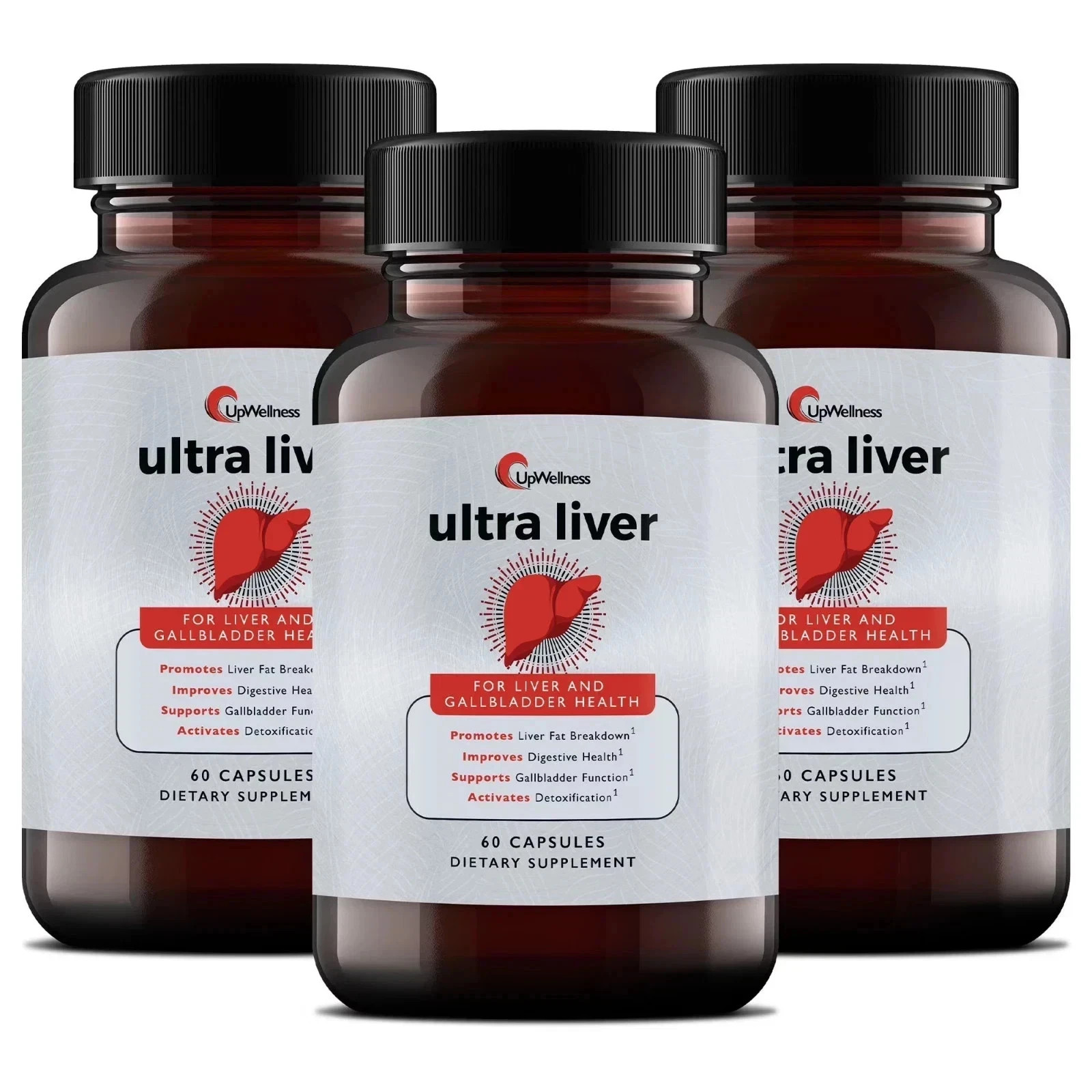 3 Pack UpWellness Ultra Liver Supplement Liver & Gallbladder Support Formula…