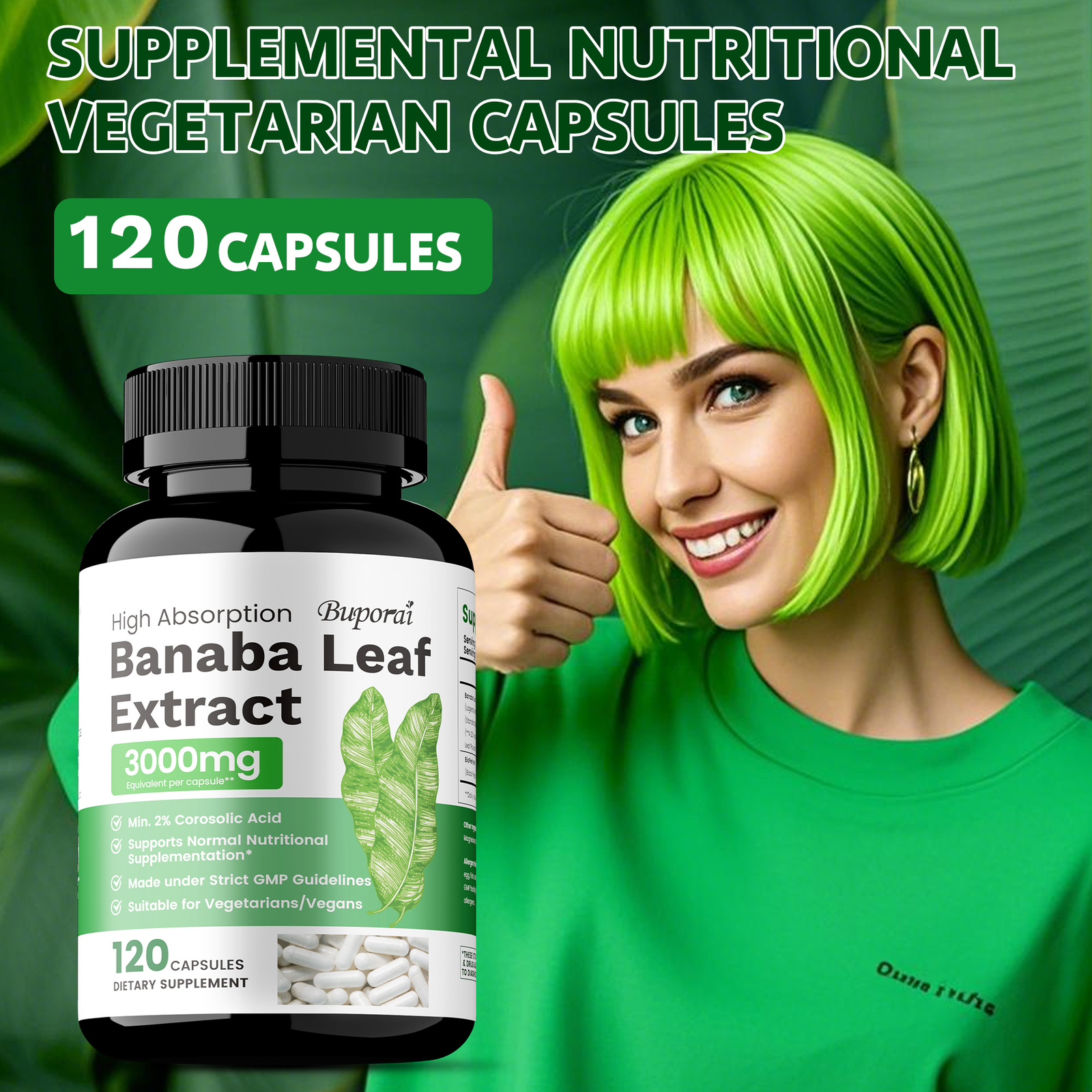 Banaba Leaf Extract 3000mg – Heart, Blood Sugar Health,Antioxidants,Weight Loss