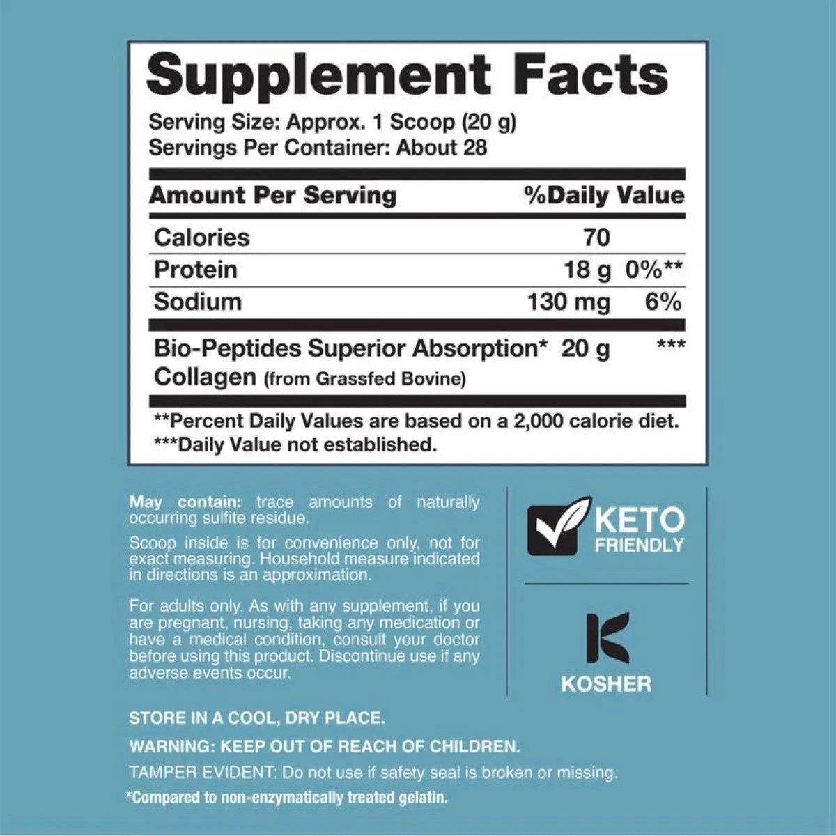 NeoCell 20oz Collagen Bio-Peptides Powder Grassfed 18 Amino Acids Premium
