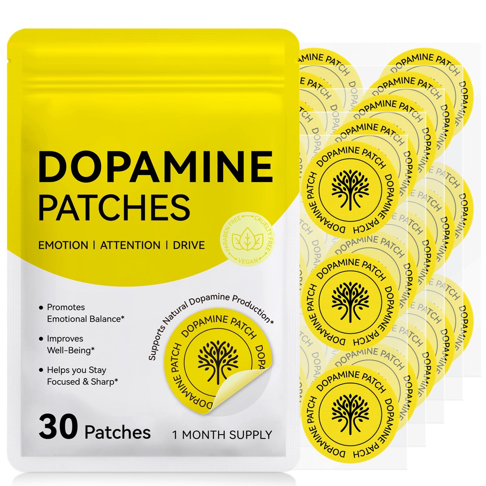 Dopamine Patches Extra Strength for Men & Women – Daily Mood Support & Mental…