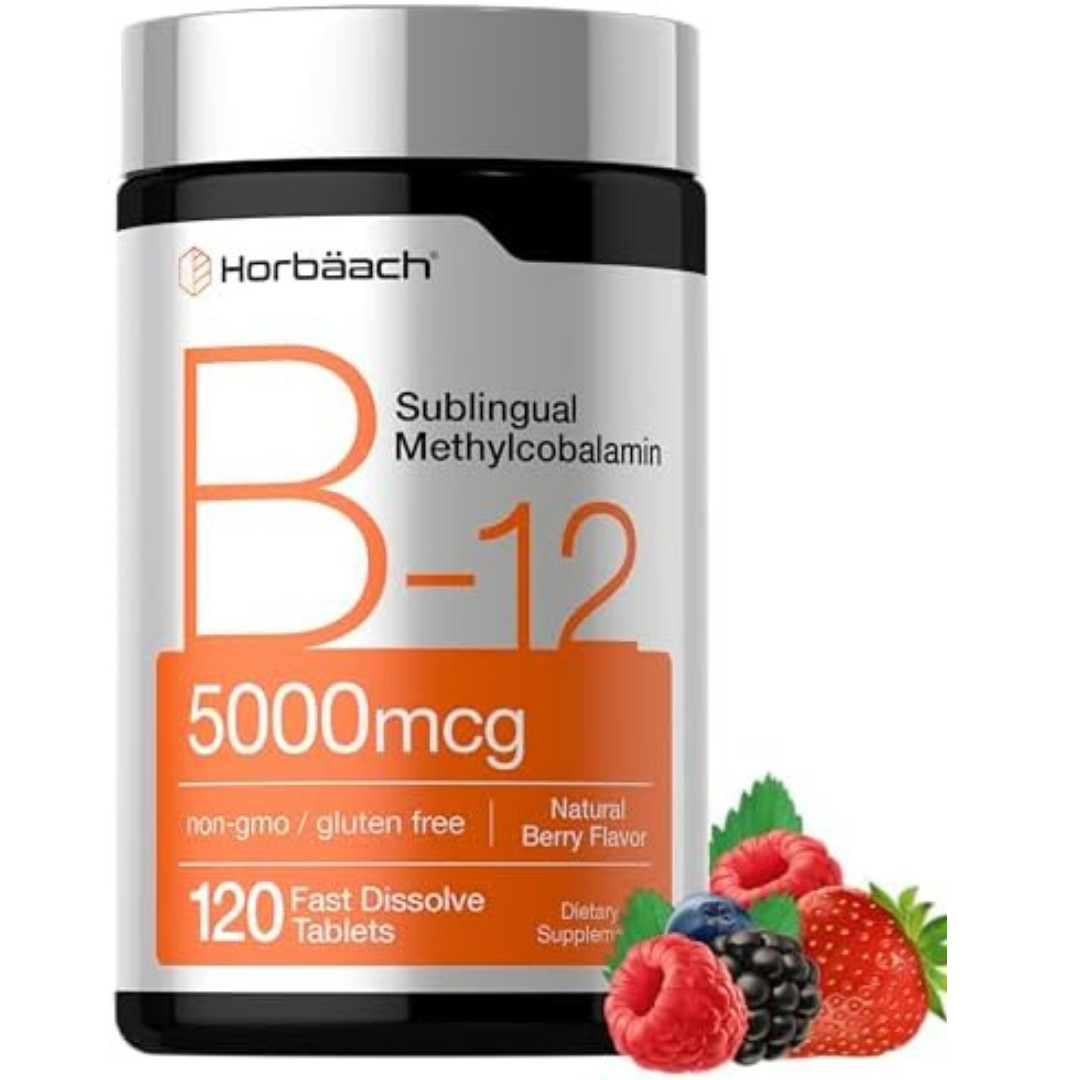 B12 Sublingual Methylcobalamin | 5000mcg | 120 Dissolvable Tablets | by Horbaach
