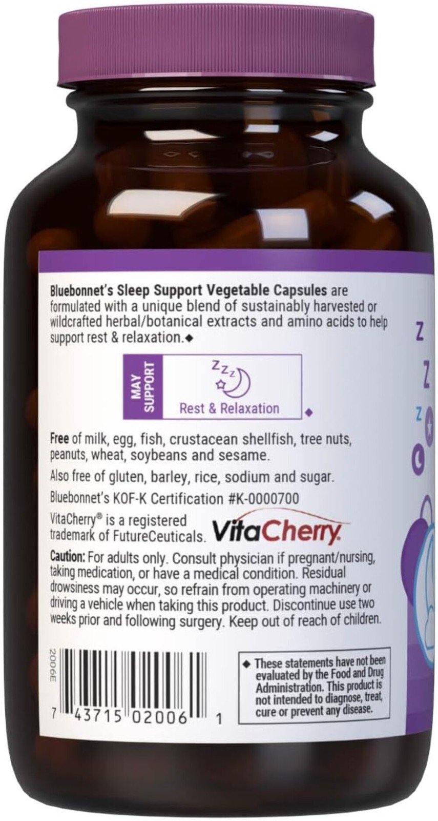 Bluebonnet Nutrition – TARGETED CHOICE SLEEP SUPPORT 60 Veg Caps exp 2/28
