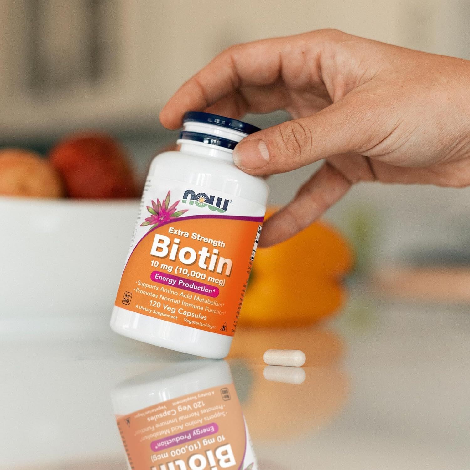 NOW Foods Supplements, Biotin 10 mg (10,000 mcg), Extra Strength, 120 Veg Caps