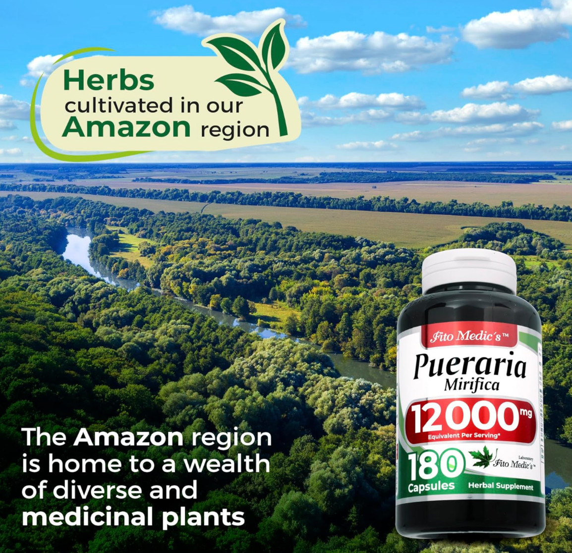 Pueraria Mirifica Capsules 12000mg – Breast Enlargement Female Estrogen Balance