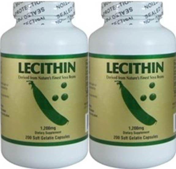 2 bottles Lecithin,prevent cholesterol anti-oxidant,1200mg, 200caps/bottle x 2