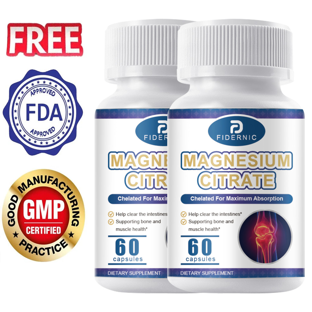 Magnesium Citrate Supplement , Promote Bone Muscle Wellness Relax，120 capsules