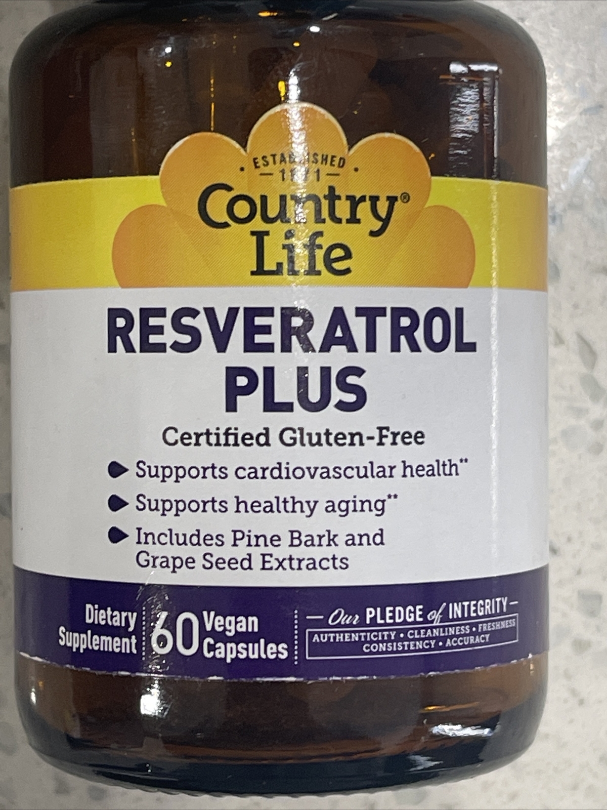 Country Life Resveratrol Plus 60 Veggie Capsules EXP 11/2025