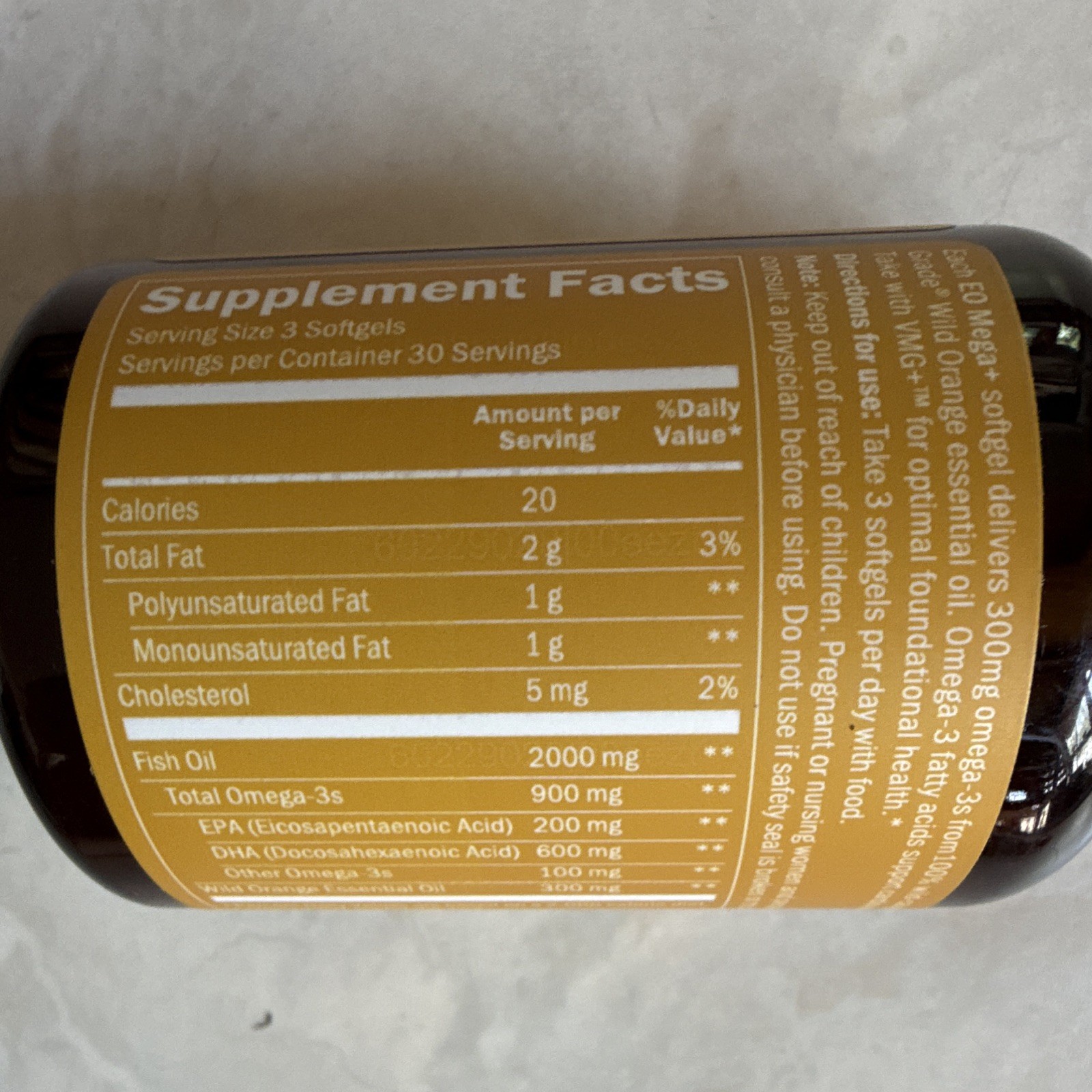doTERRA EO Mega+ Omega Complex 90 Softgels 30 days Supply