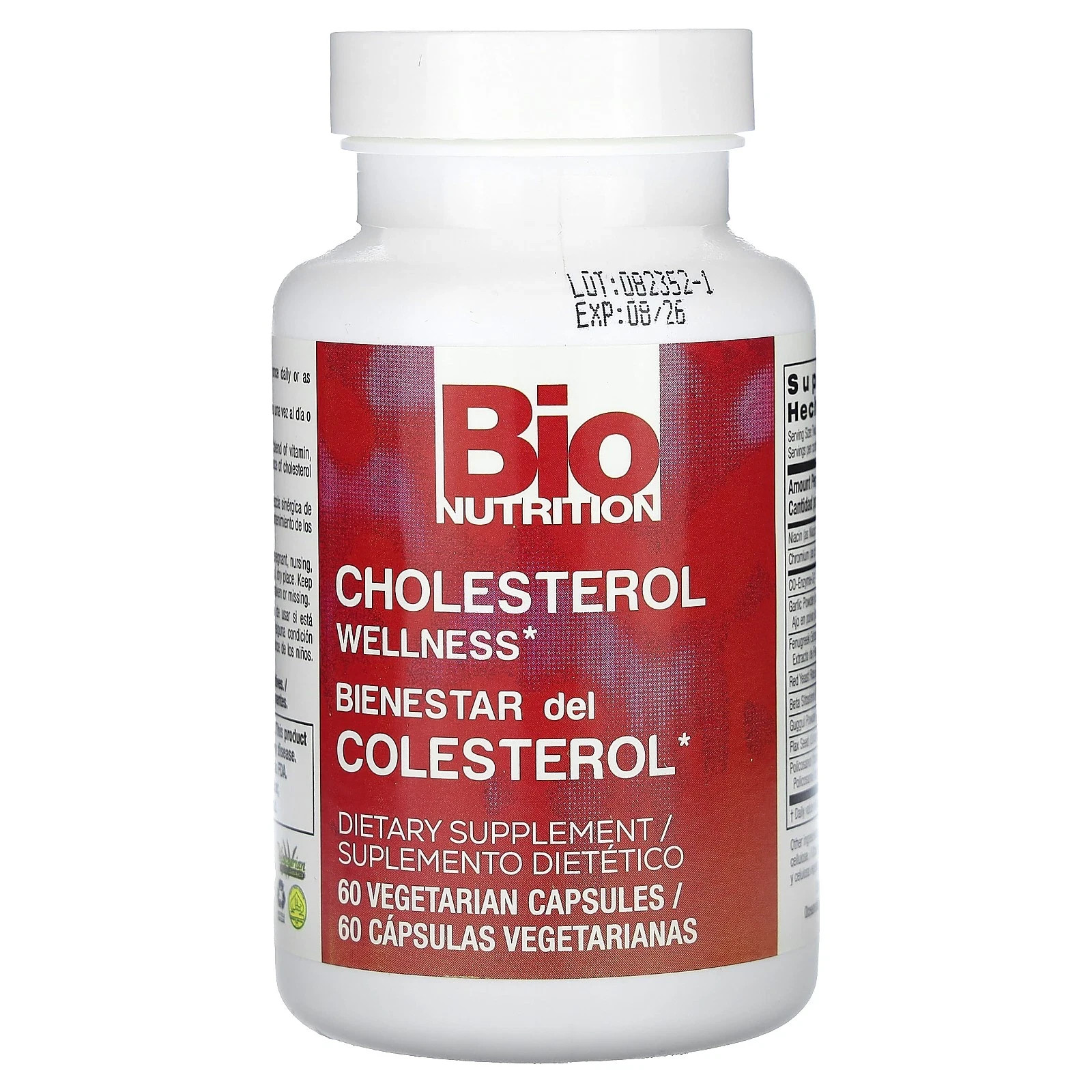 Bio Nutrition Cholesterol Wellness 60 Veg Caps PACKAGING MAY VARY Exp. 1/2028