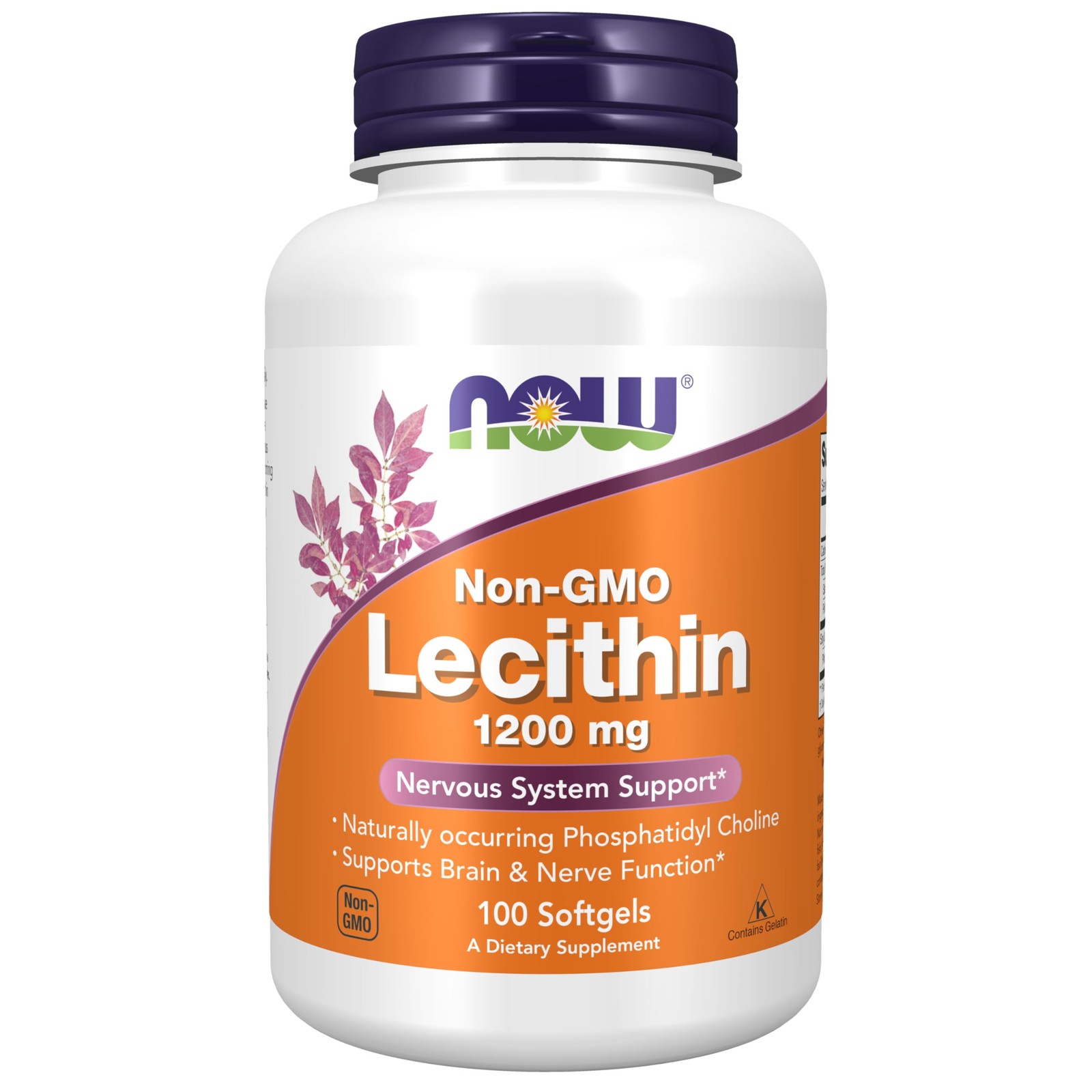 Lecithin 1200 mg with naturally occurring Phosphatidyl Choline, 100 Softgels