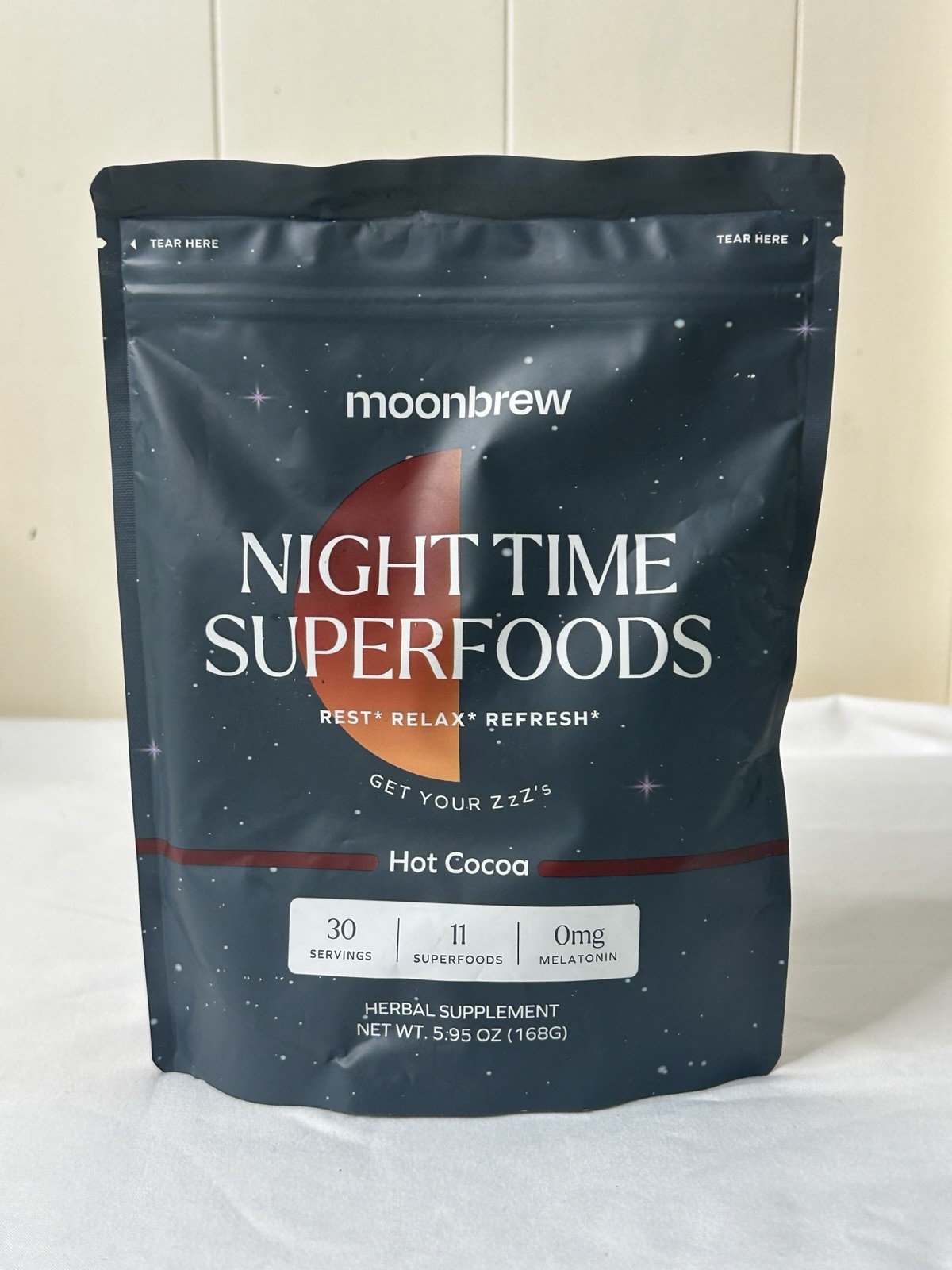 MoonBrew Night Time Hot Cocoa – Herbal Supplement – 30 servings – NEW