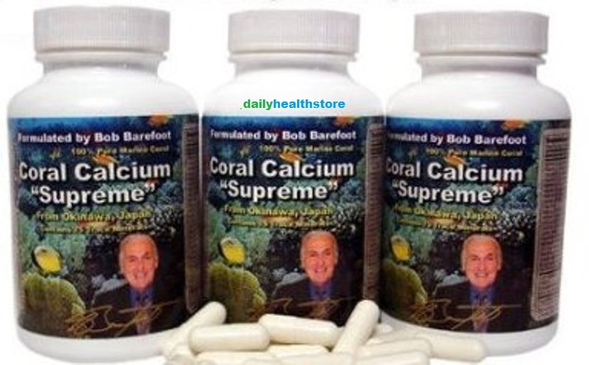 Coral Calcium Supreme 1000mg 90 Capsules Bob Barefoot Alkalize Body PH Minerals