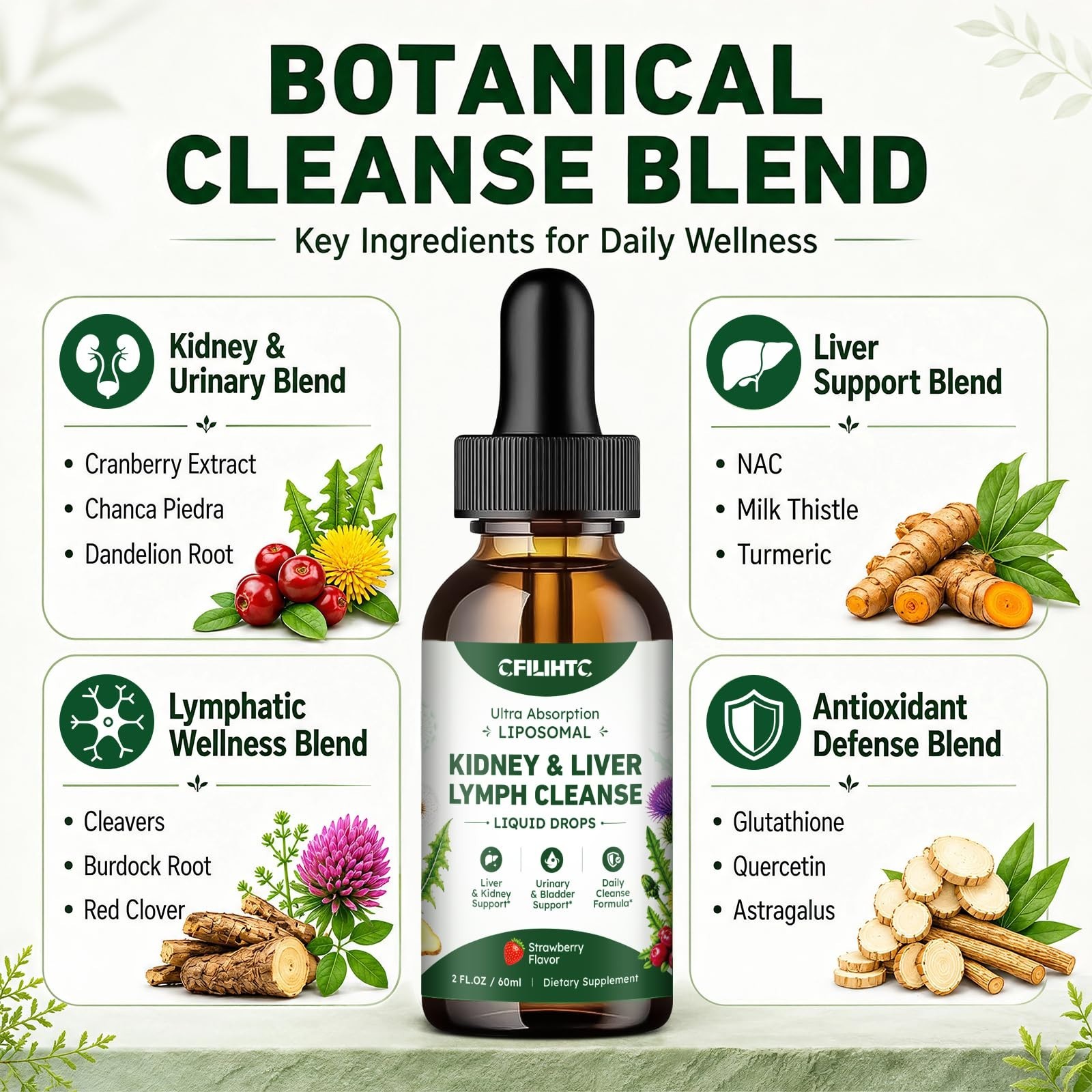 Detox Kidney & Liver Cleanse Drops – Liposomal Support with Glutathione, NAC, Cr