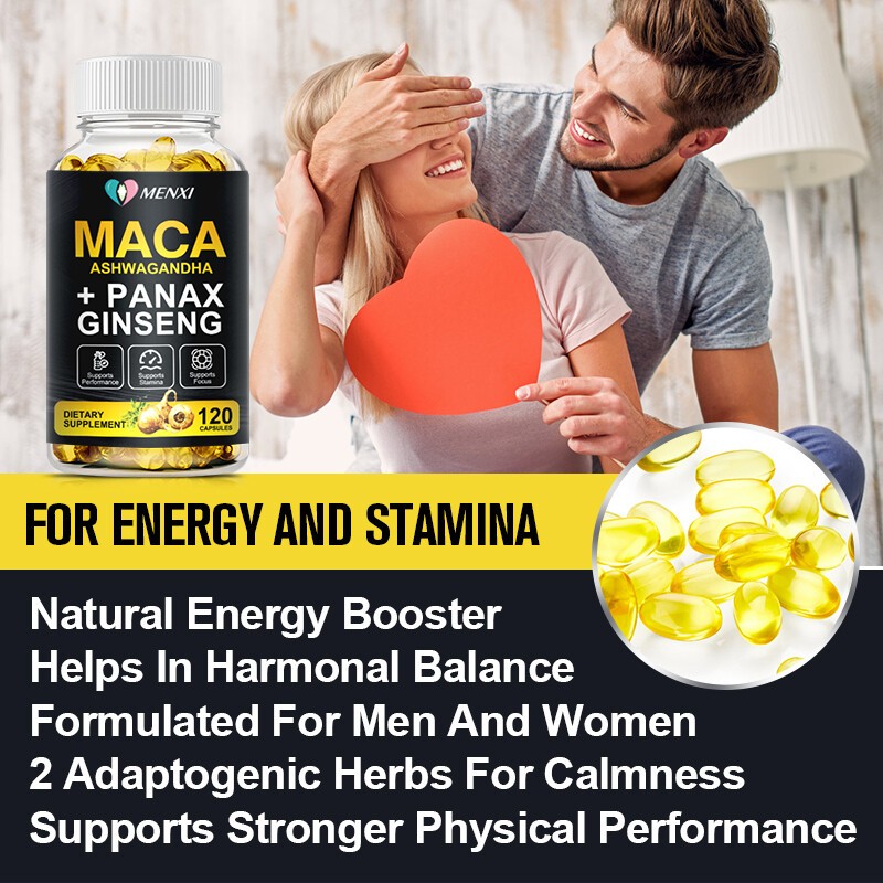 Organic maca root black red yellow 120 capsules maca extreme extract For Men