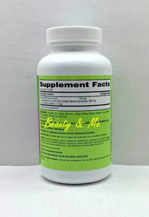 trunature GINKGO BILOBA 120mg, 340 softgels *** Support Memory ***