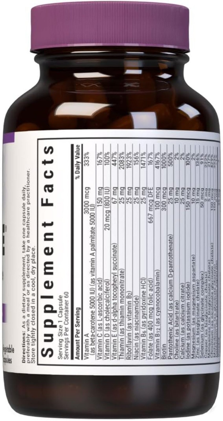Bluebonnet, MULTI ONE Iron-free, Daily Nutritional Support, 60 Veg Caps