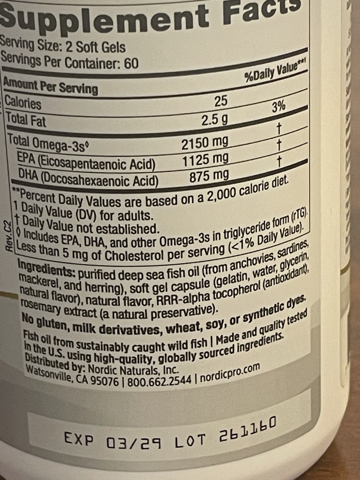 Nordic Naturals ProOmega 2000 Omega-3 Fish Oil 120 Soft Gels EXP 03/2029 Sealed