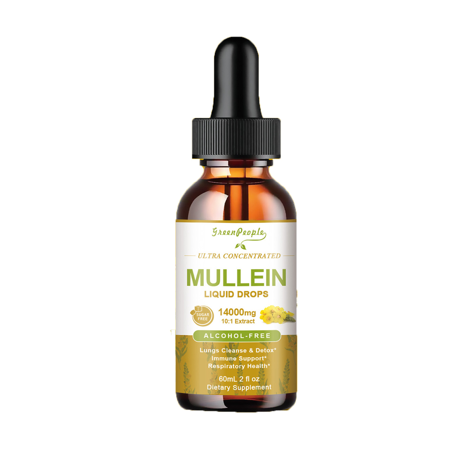 1-5Packs Mullein Drops for Lungs, Detox and Cleanse Mullein Extract Supplement