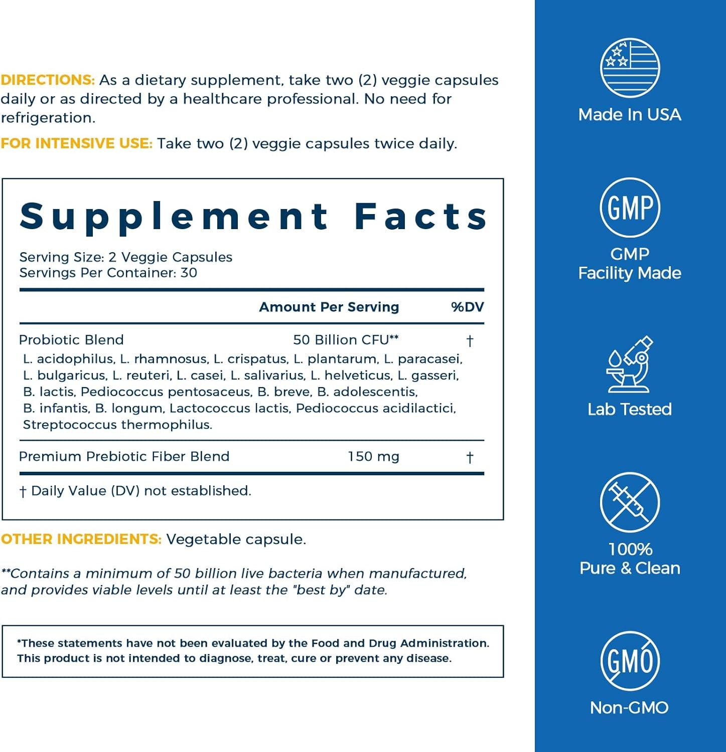 NewRhythm Probiotics 50 Billion CFU 20 Strains, 60 60 Count (Pack of 1)