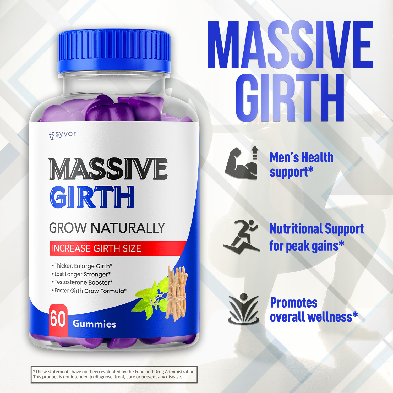 (2 Pack) Massive Girth Male Gumy Advanced Formula Vitamin Supplement 120 Gummies