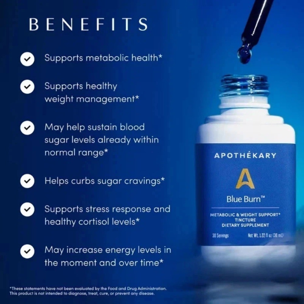 Apothékary Blue Burn Metabolic & Weight Support Tincture 1.0 oz,brand new