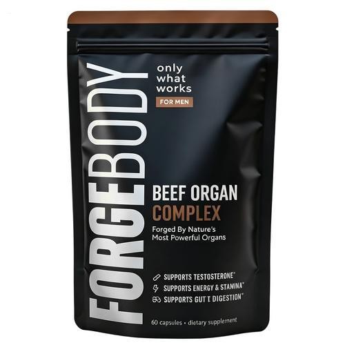 FORGEBODY Beef Organ Capsules Complex Supplement Supports Body Health & Brain