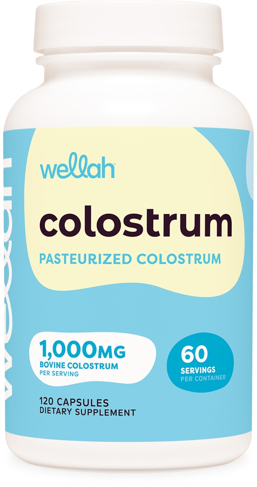 Wellah Pasteurized Colostrum Capsules (1,000mg) 120 Capsules – Bovine Colostrum