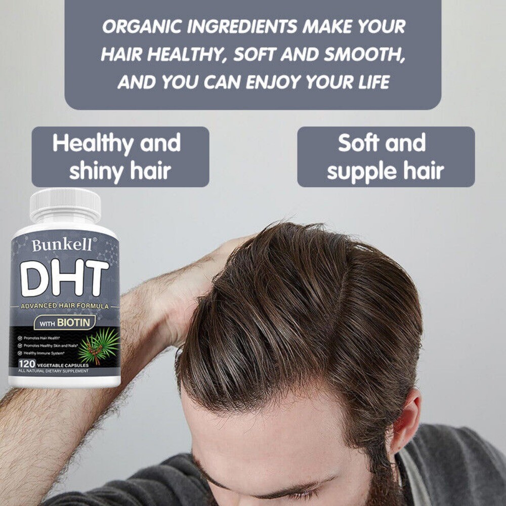 DHT Blocker Biotin Boosts Hair Nail Growth Supports Skin Health 120 Capsules US