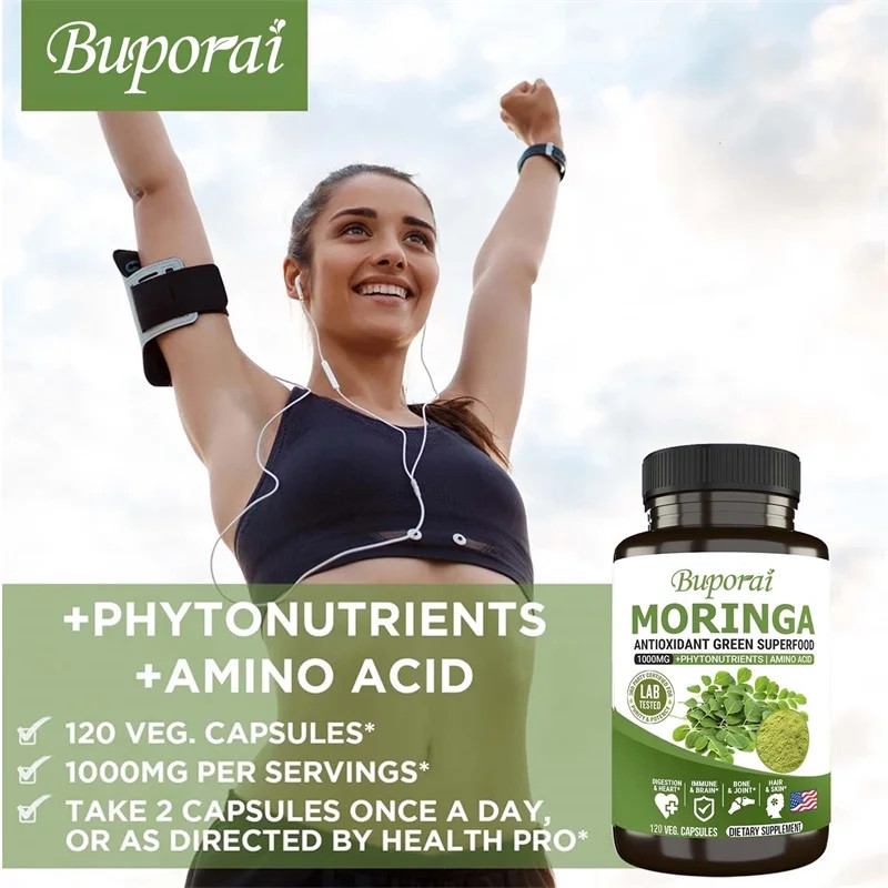 Moringa 240pcs,Supports Cell Repair, Promotes Joint, Bone and Skin Health,Energy